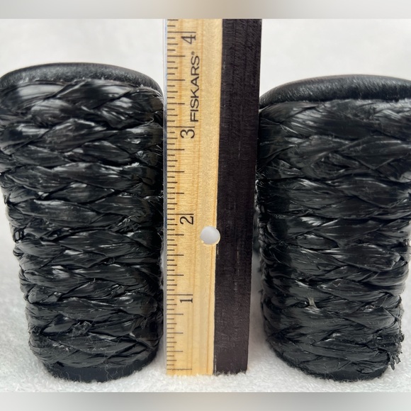 BEACH, black raffia woven wedges - Picture 4 of 5